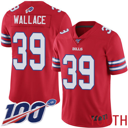 Youth Buffalo Bills #39 Levi Wallace Limited Red Rush Vapor Untouchable 100th Season NFL Jersey->youth nfl jersey->Youth Jersey